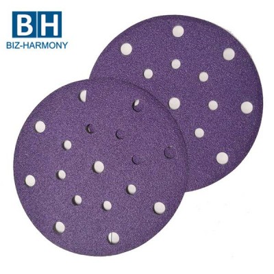 Wood Polish Burr Grit 800 6 Inch Psa Stick Hook And Loop Ceramic Sandpaper Sand Paper Discs